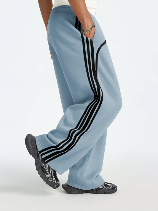 Baggy Fit Side Taped Light Grey Pant