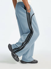 Baggy Fit Side Taped Light Grey Pant