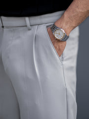 Korean Light Grey Belted Trouser