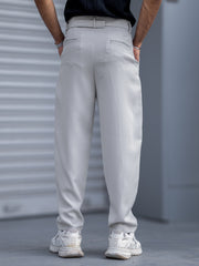 Korean Light Grey Belted Trouser