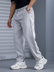 Korean Light Grey Belted Trouser