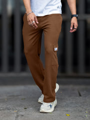 Solid Brown Baggy Fit Cargo