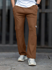 Solid Brown Baggy Fit Cargo