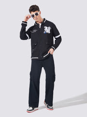 Varsity Black Full Sleeve Jacket