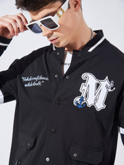 Varsity Black Full Sleeve Jacket