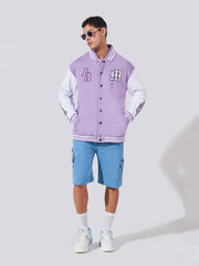 LA Lavender Varsity Full Sleeve Jacket