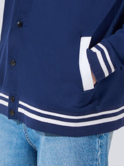 Manhattan Navy Varsity Full Sleeve Jacket