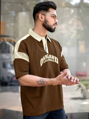 Oakland Brown Half Sleeve Oversized T-Shirt