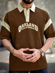 Oakland Brown Half Sleeve Oversized T-Shirt