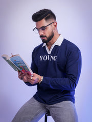 Young Navy Fullsleeve Full Sleeve Polo T-Shirt
