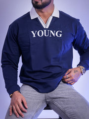 Young Navy Fullsleeve Full Sleeve Polo T-Shirt