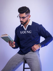 Young Navy Fullsleeve Full Sleeve Polo T-Shirt
