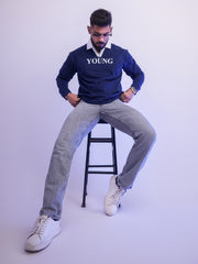 Young Navy Fullsleeve Full Sleeve Polo T-Shirt