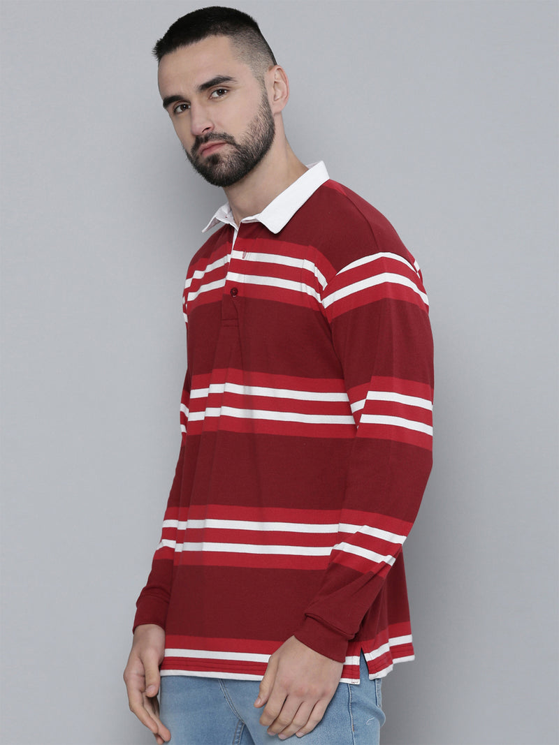 Auto Stripes Red White Polo T-Shirt