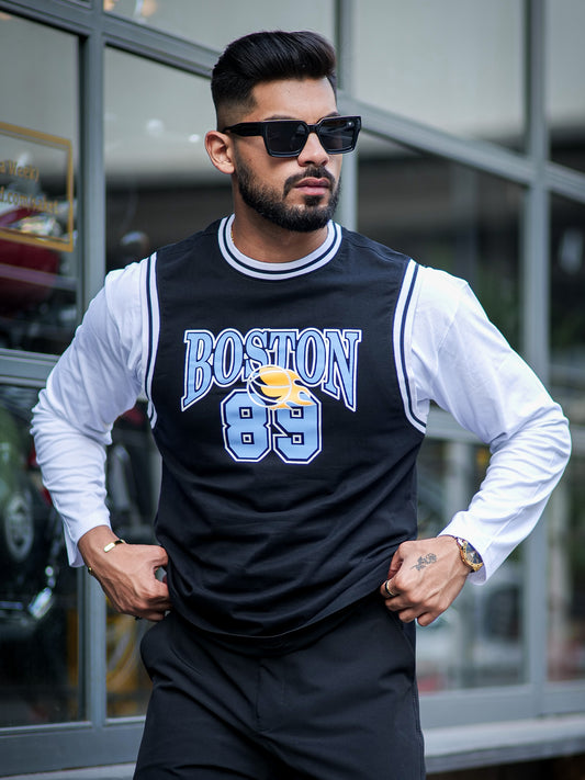 Baseball Black Fullsleeve T-Shirt