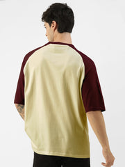 Boston Burgundy Butterscotch Oversized Half Sleeve T-Shirt