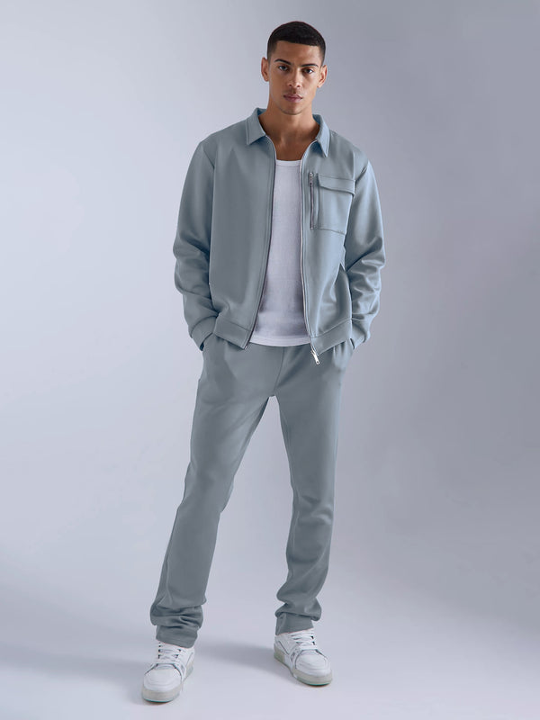 Solid Light Grey Jacket and Jogger Cozy Cut Co-Ords