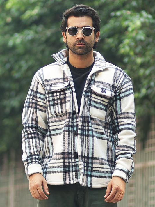 Checkered Blue Full Sleeve Shacket
