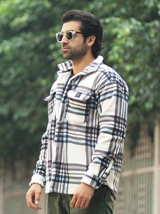 Checkered Blue Full Sleeve Shacket