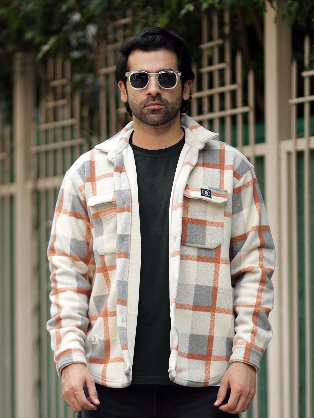 Onion full sleeve checkered shacket for men