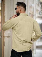 Elliot Cargo Knit Beige Lycra Full Sleeve Shirt