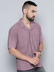 Creased Dusty Pink Half Sleeve Shirt