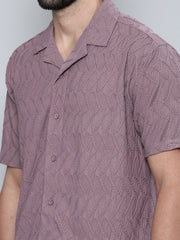 Creased Dusty Pink Half Sleeve Shirt