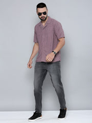 Creased Dusty Pink Half Sleeve Shirt