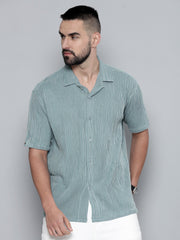 Crochet Green Half Sleeve Shirt