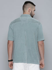 Crochet Green Half Sleeve Shirt