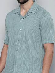 Crochet Green Half Sleeve Shirt