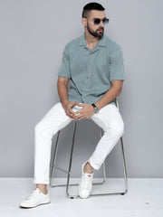 Crochet Green Half Sleeve Shirt