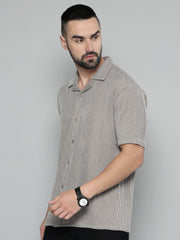 Crochet Grey Half Sleeve Shirt