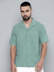 Creased Hunter Green Half Sleeve Shirt