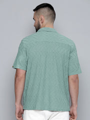 Creased Hunter Green Half Sleeve Shirt