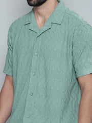 Creased Hunter Green Half Sleeve Shirt