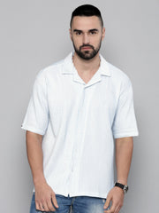 Crochet Skyblue Half Sleeve Shirt