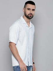 Crochet Skyblue Half Sleeve Shirt