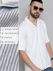 Crochet Skyblue Half Sleeve Shirt