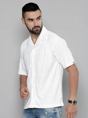 Creased White Half Sleeve Shirt