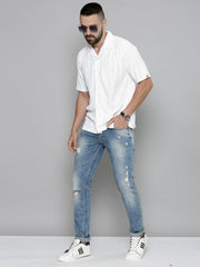 Creased White Half Sleeve Shirt