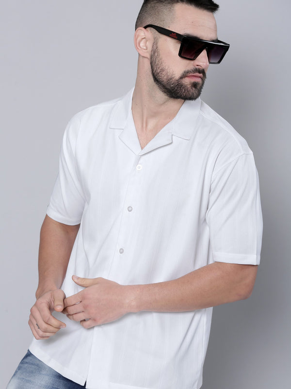 Texture Knit White Shirt