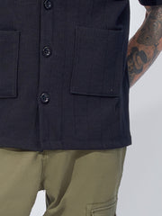 Cargo Pocket Black Half Sleeve Shirt