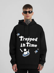Trapped Black Loose fit Full Sleeve Sweatshirt