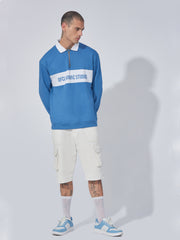 Official Denim Blue Polo Full Sleeve Sweatshirt
