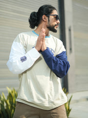 Vibe Biscuit, White Full Sleeve Sweatshirt