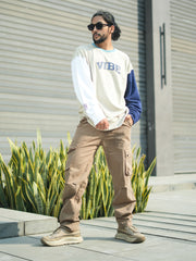 Vibe Biscuit, White Full Sleeve Sweatshirt