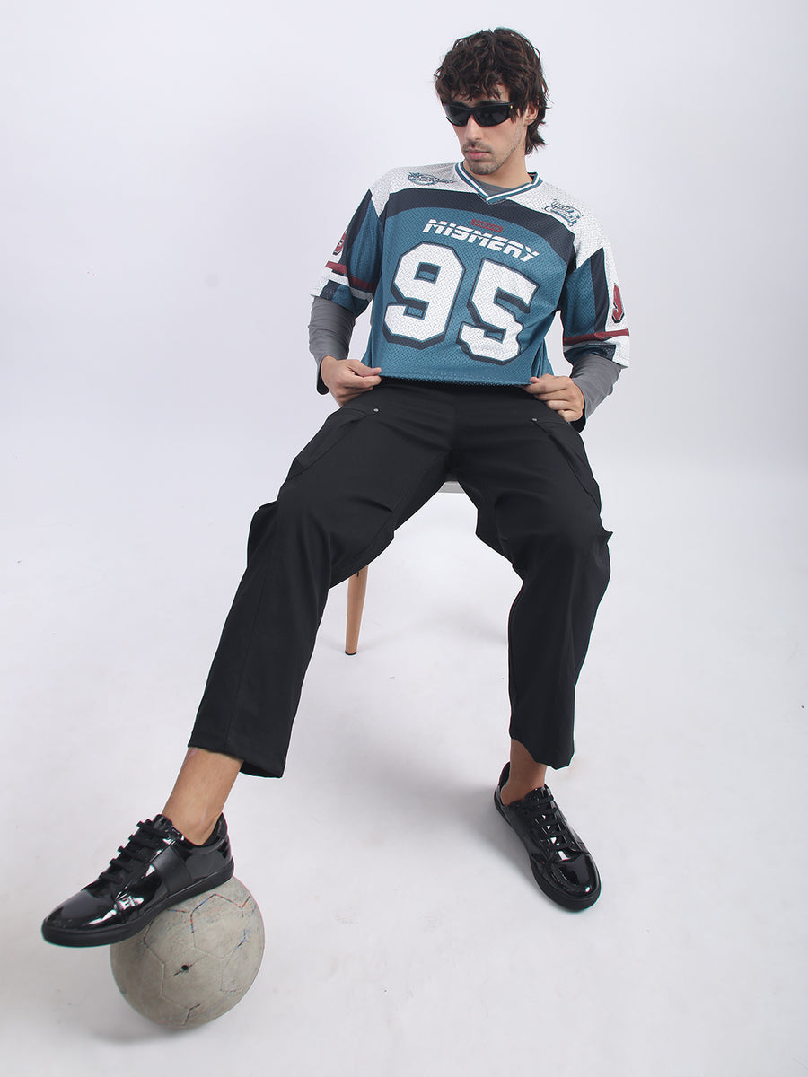 Mesh Jersey Teal Blue T-Shirt