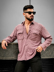 Creased Dusty Pink Full Sleeve Full Sleeve Shirt