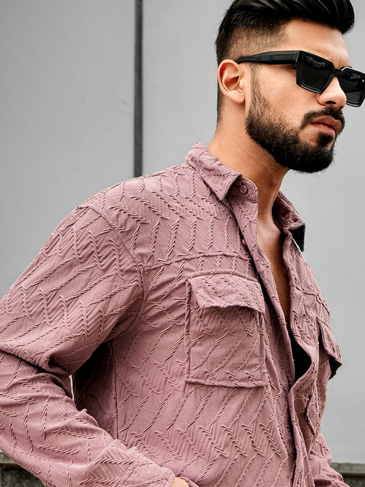 Creased Dusty Pink Full Sleeve Full Sleeve Shirt